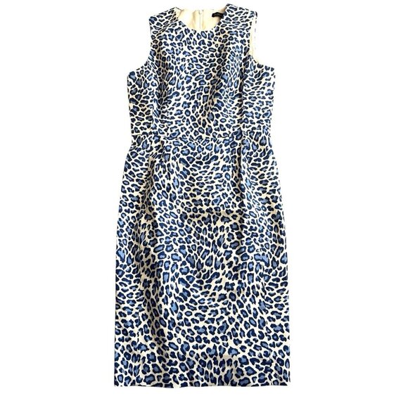 Brooks Brothers 6 stretch cotton pique leopard print sheath dress $228 new - Picture 1 of 7